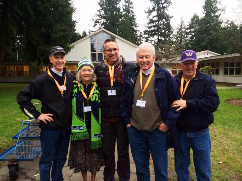 Holiday Adopt-A-Family volunteers sport Seahawks gear